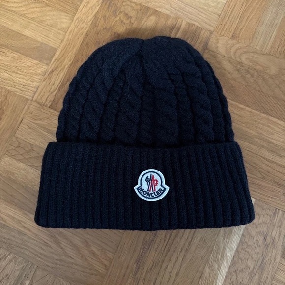 Moncler Black Knit Beanie